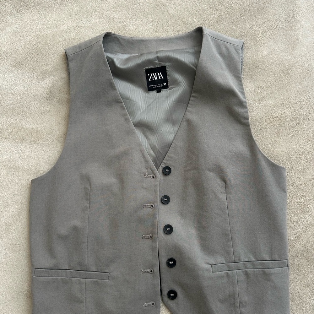 Zara Charcoal Sleeveless Vest